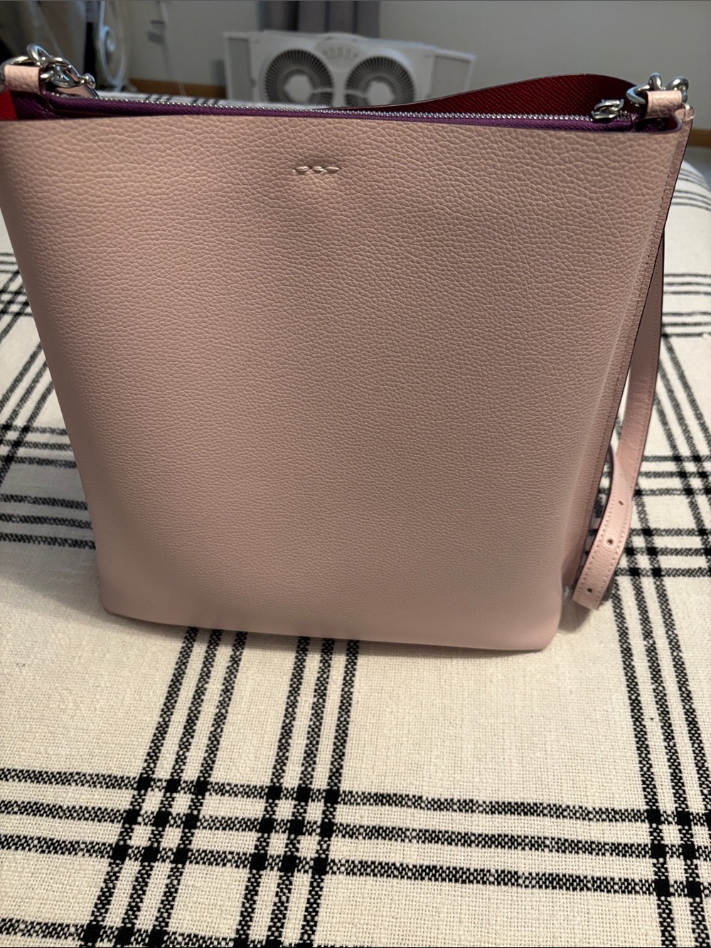 Coach Pebbled Leather Bucket Bag in Blush Pink with Magenta Interior - Picture 2 of 4